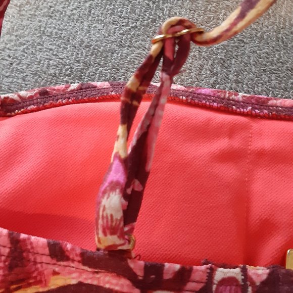 Xhilaration Pink Tropical Print Bandeau Binkini Top - Picture 6 of 10